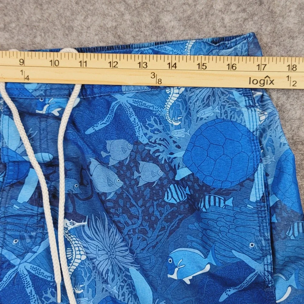 Southern Tide Skipjack Water Shorts‎ Mens Large Blue Sea Life Turtle Swim Trunks
